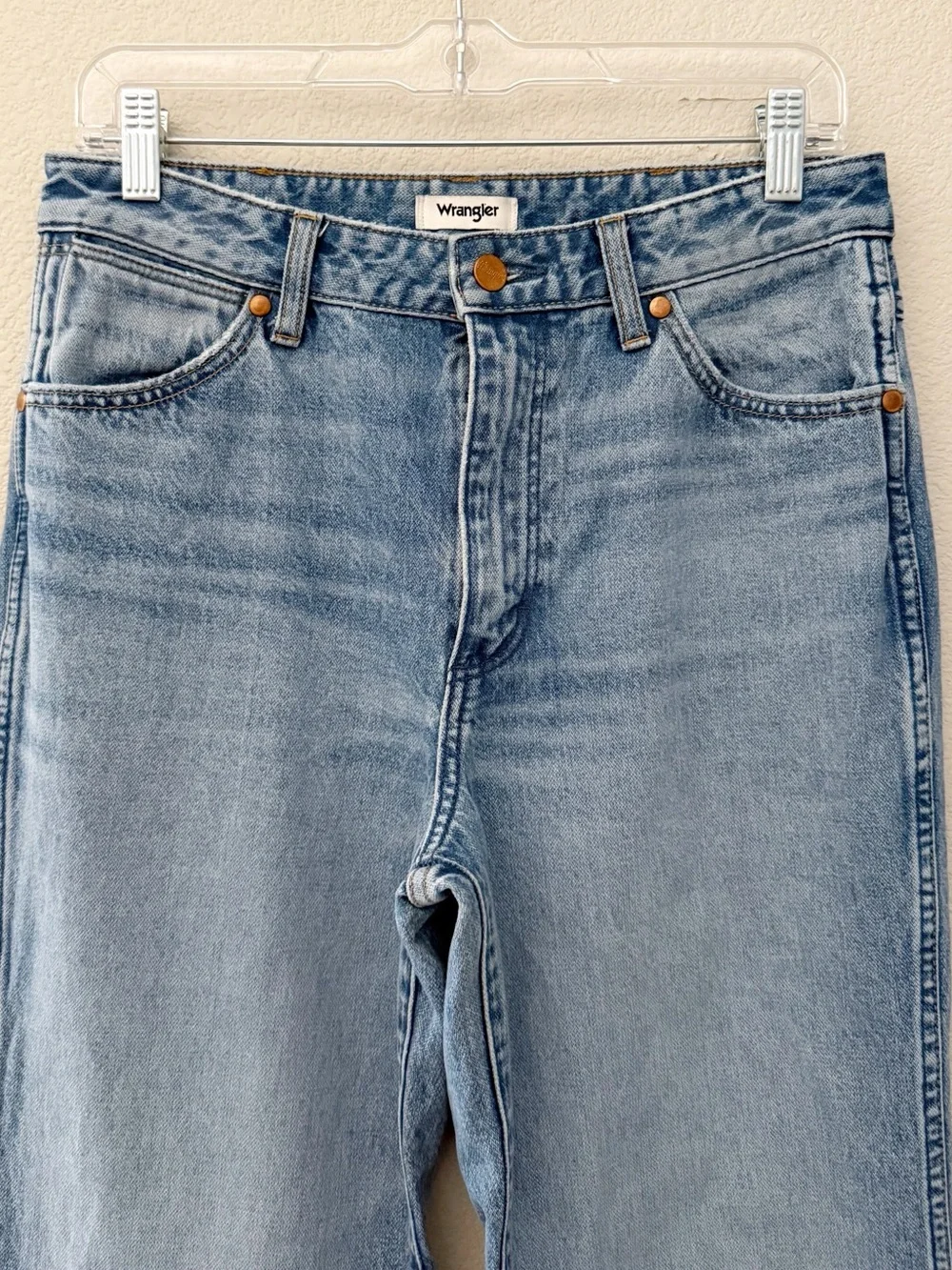 Wrangler Wanderer 622 Flare Bell Bottom Jeans 28 Denim Blue Western Boho 70s - Picture 8 of 13